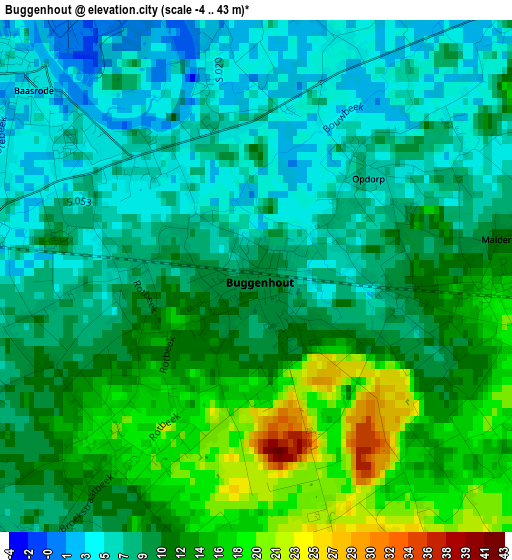 Buggenhout elevation map