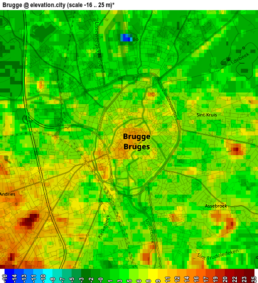 Brugge elevation map