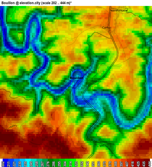 Bouillon elevation map