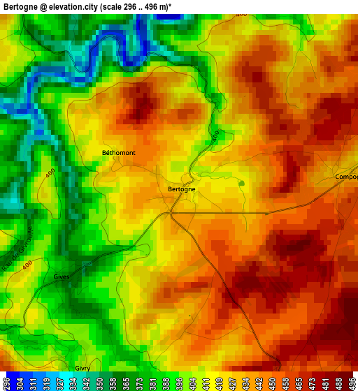 Bertogne elevation map