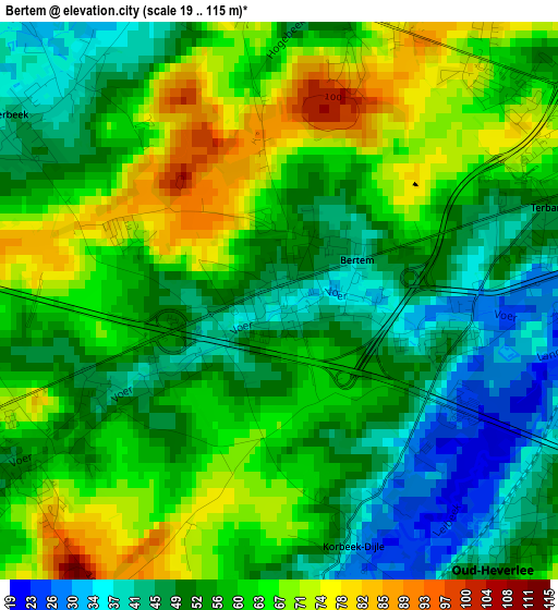 Bertem elevation map