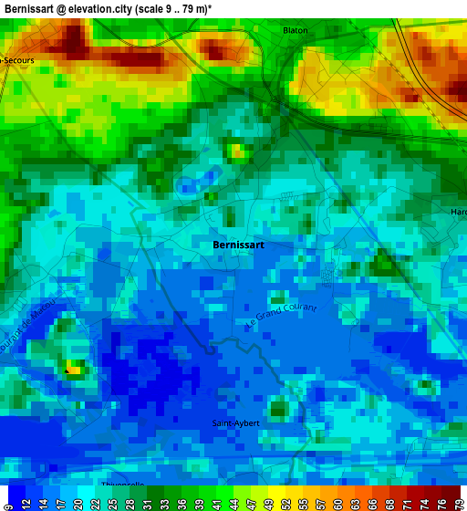 Bernissart elevation map