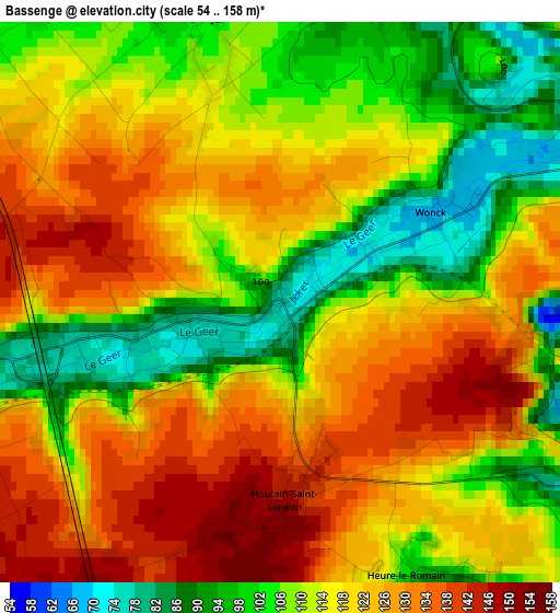 Bassenge elevation map