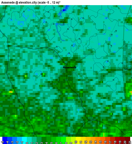 Assenede elevation map