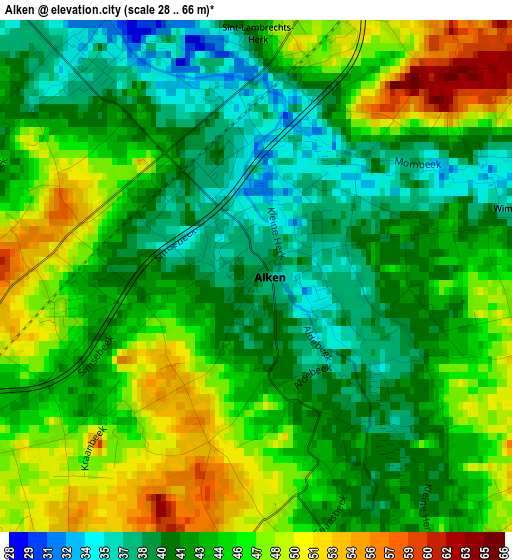 Alken elevation map