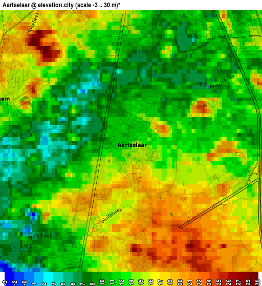 Aartselaar elevation map