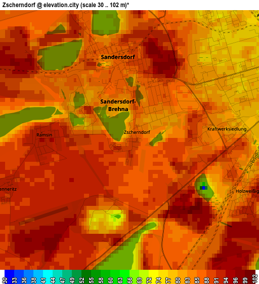 Zscherndorf elevation map