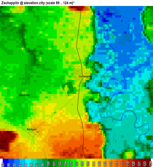 Zschepplin elevation map