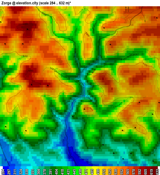 Zorge elevation map