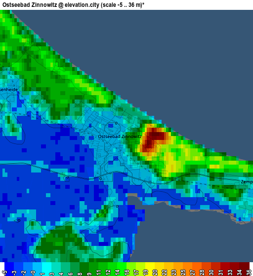 Ostseebad Zinnowitz elevation map