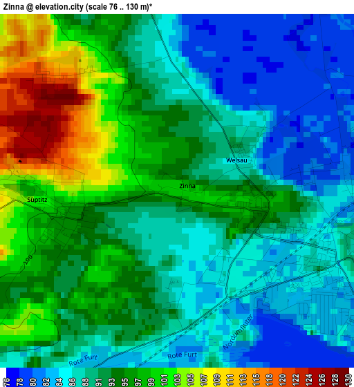 Zinna elevation map