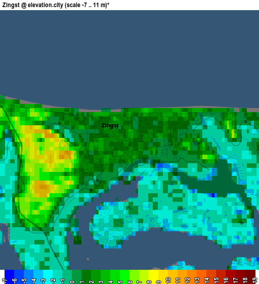 Zingst elevation map