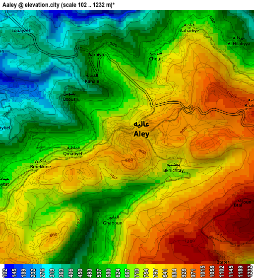 Aaley elevation map