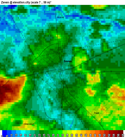 Zeven elevation map