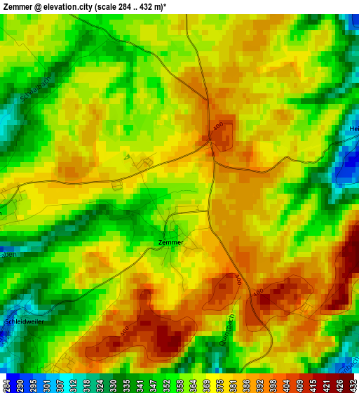 Zemmer elevation map