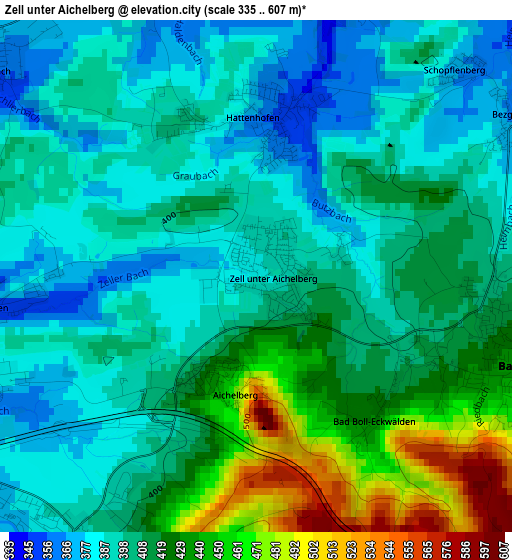 Zell unter Aichelberg elevation map