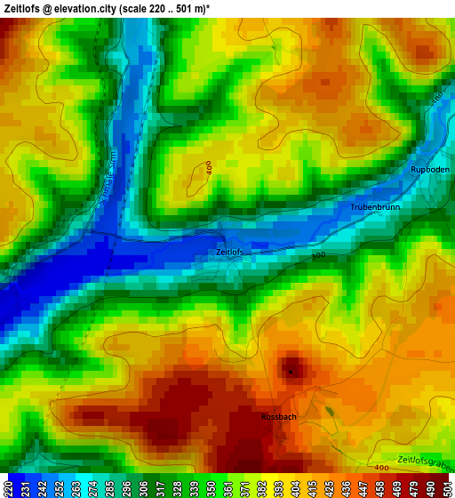 Zeitlofs elevation map