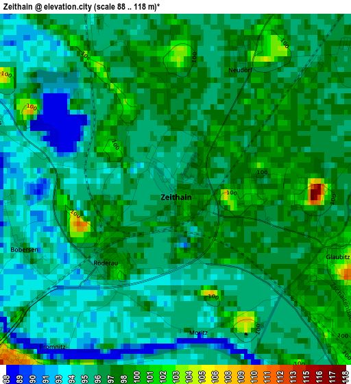 Zeithain elevation map