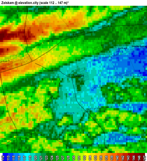 Zeiskam elevation map