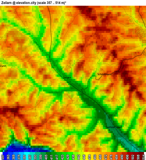 Zeilarn elevation map