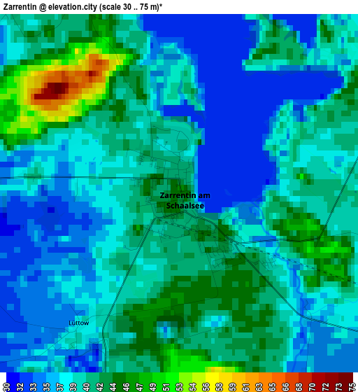 Zarrentin elevation map