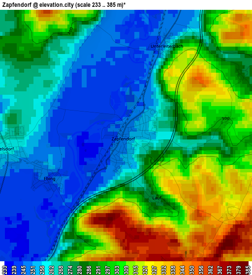 Zapfendorf elevation map