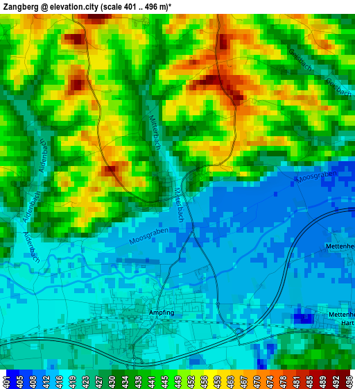 Zangberg elevation map