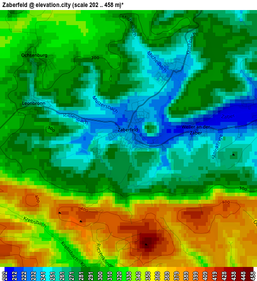 Zaberfeld elevation map