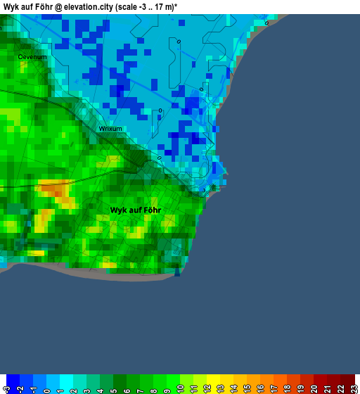 Wyk auf Föhr elevation map