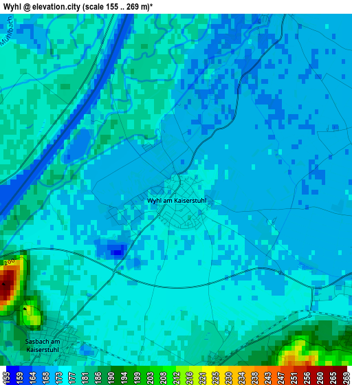 Wyhl elevation map