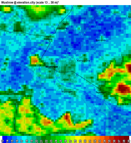 Wustrow elevation map