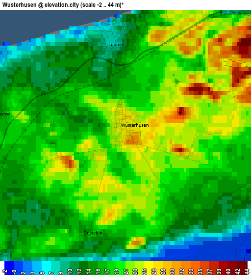 Wusterhusen elevation map