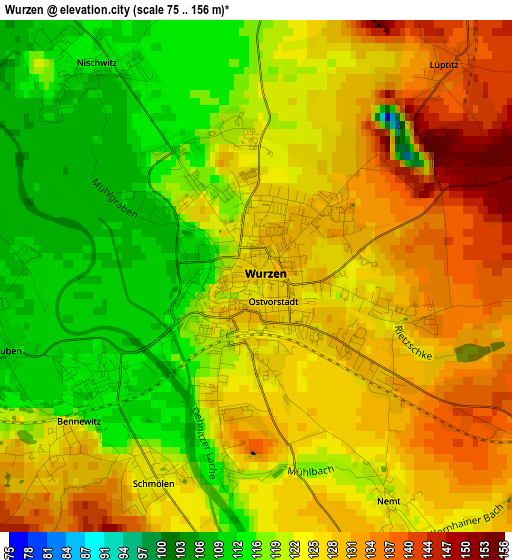 Wurzen elevation map