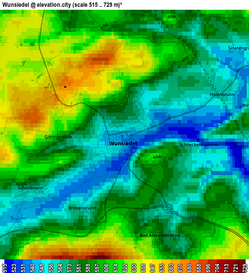 Wunsiedel elevation map