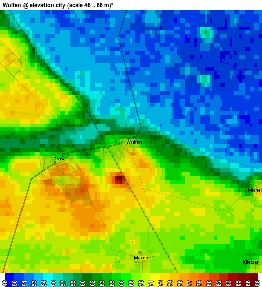 Wulfen elevation map