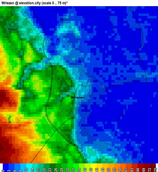 Wriezen elevation map