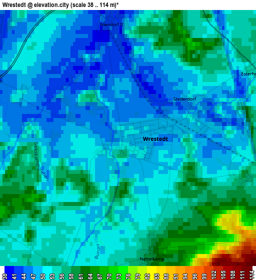 Wrestedt elevation map