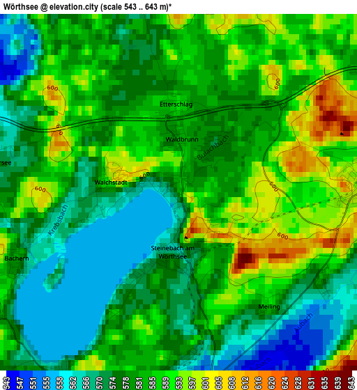 Wörthsee elevation map