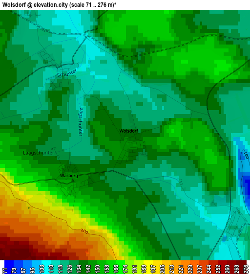 Wolsdorf elevation map