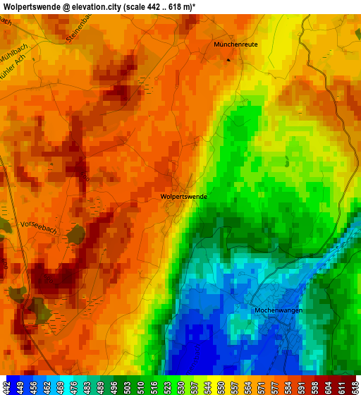 Wolpertswende elevation map