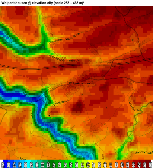 Wolpertshausen elevation map