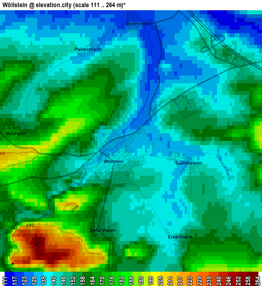 Wöllstein elevation map