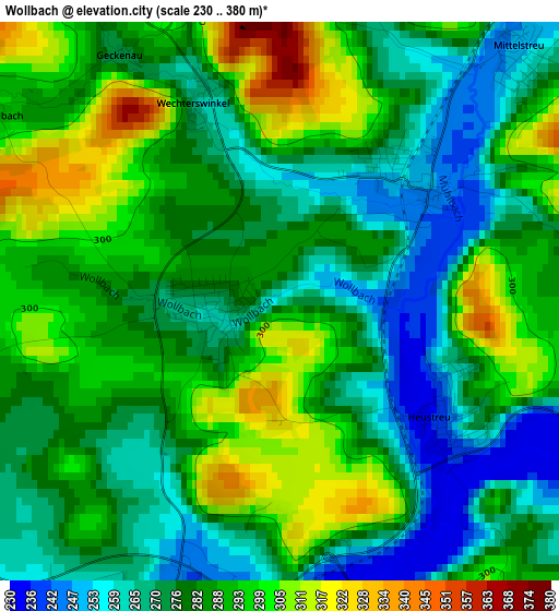 Wollbach elevation map