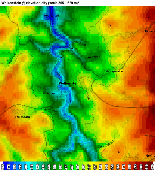 Wolkenstein elevation map