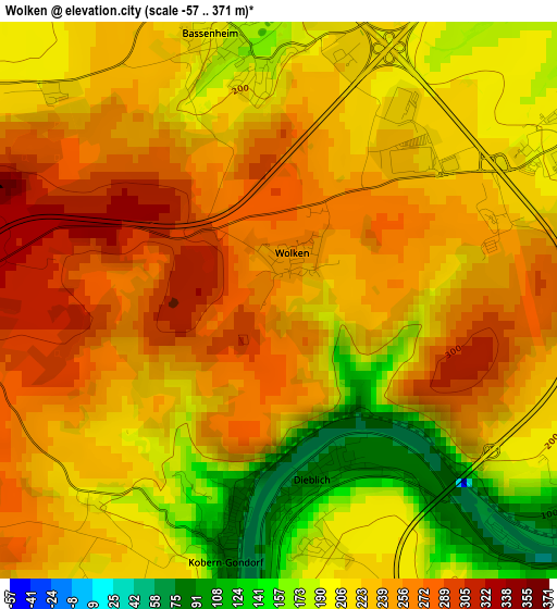 Wolken elevation map