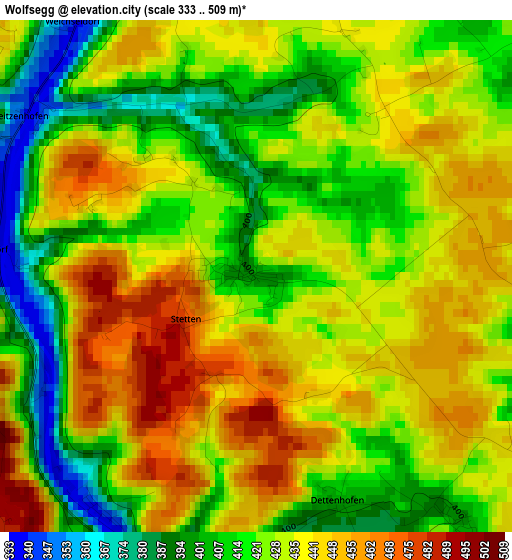 Wolfsegg elevation map