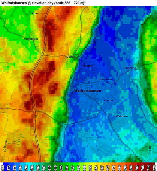Wolfratshausen elevation map