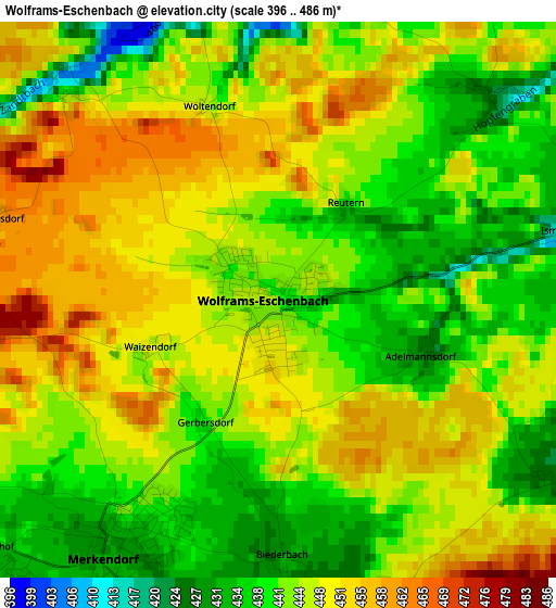 Wolframs-Eschenbach elevation map