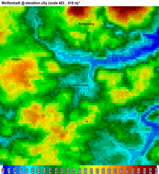 Wolferstadt elevation map