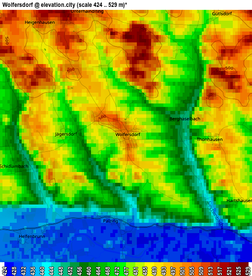 Wolfersdorf elevation map